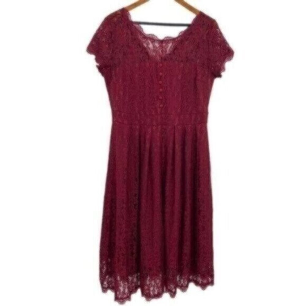 Vintage Dark Romance Red Lace Roses Dress Goth Vamp